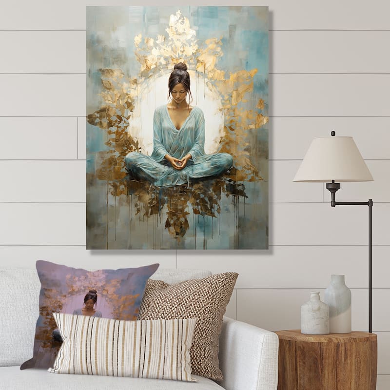 Designart "Zen Meditation Position I" Meditation Wall Art Bed Bath